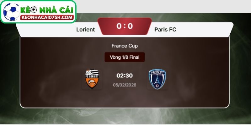 Dự đoán tỷ số trận Lorient vs Paris FC từ Kèo Nhà Cái Sh